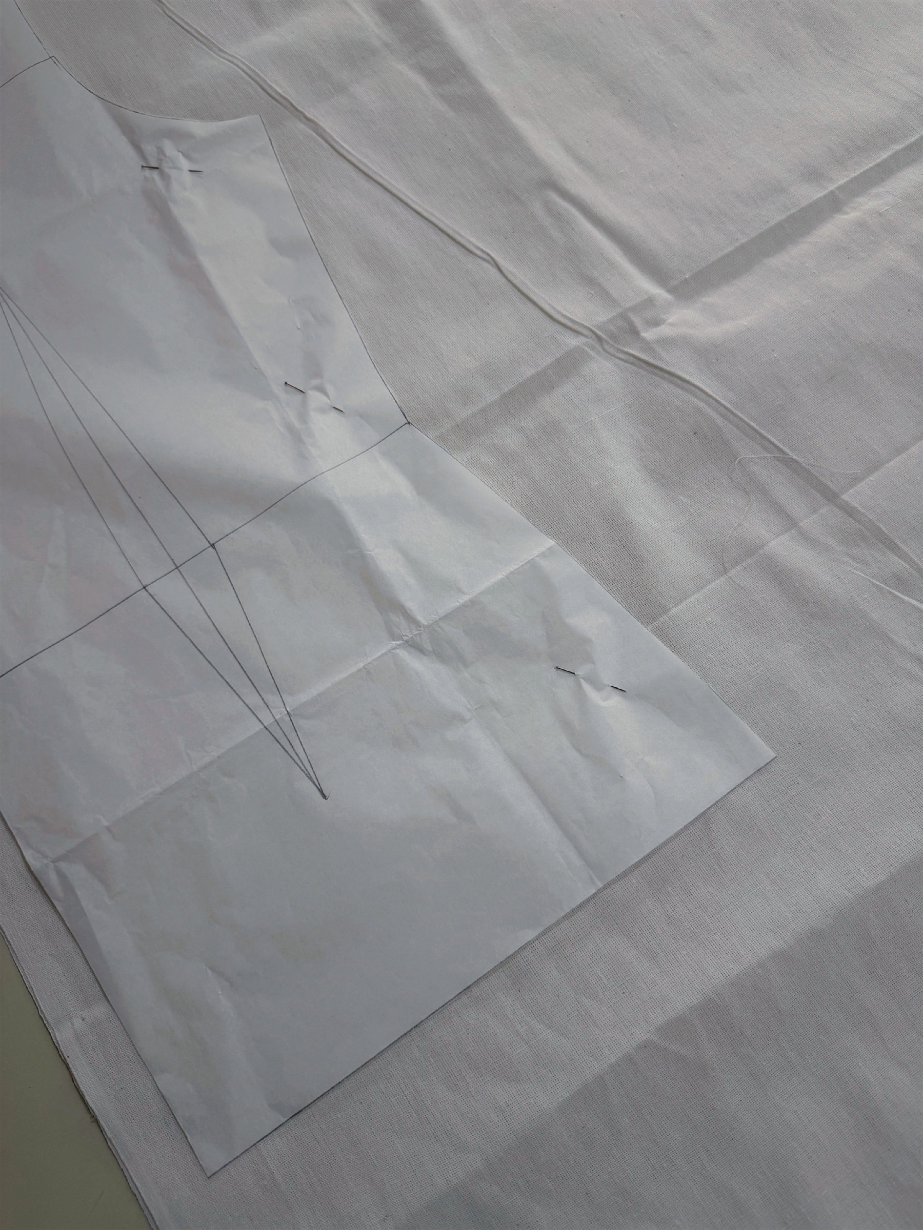 Pattern paper marked by hand